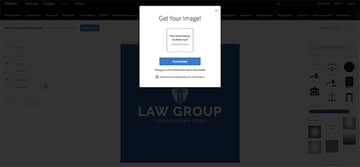 Downloading your finished Placeit law office logo design template